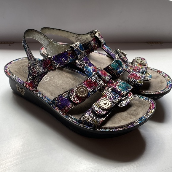 Alegria Kleo Platform Sandal Blissful Print Gladiator Printed Snake Multi Size 7 - Picture 3 of 8